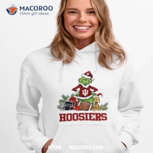 Indiana Hoosiers Santa Grinch And Dog Merry Christmas Hoodie 1