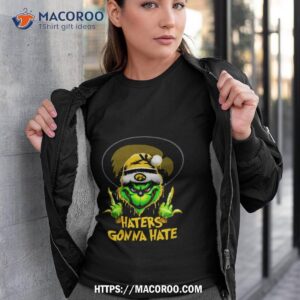 Iowa Hawkeyes Grinch Santa Middle Finger Haters Gonna Hate Tshirt 3