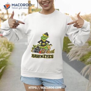 Iowa Hawkeyes Santa Grinch And Dog Merry Christmas Sweatshirt 1