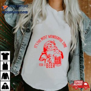 It S The Most Wonderful Time For A Beer Santa Christmas Tshirt