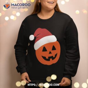 jackolantern santa christmas hat jack o lantern claus sweatshirt sweatshirt 2