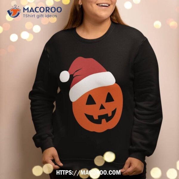 Jackolantern Santa Christmas Hat Jack O Lantern Claus Sweatshirt