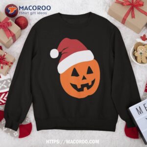 Jackolantern Santa Christmas Hat Jack O Lantern Claus Sweatshirt