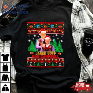 Jared Goff Dan Campbell Ugly Christmas Tshirt