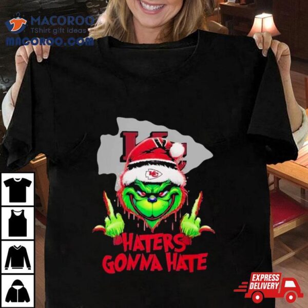 Kansas City Chiefs Grinch Middle Finger Haters Gonna Hate Logo Shirt