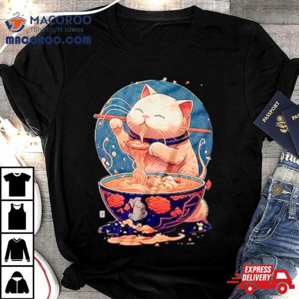 Kawaii Cat Eating Ramen Shirt