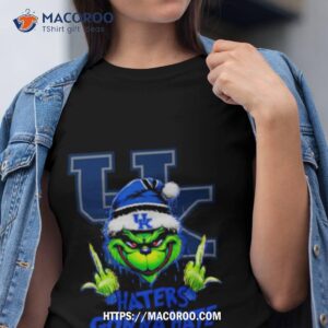 Kentucky Wildcats Grinch Santa Middle Finger Haters Gonna Hate Tshirt