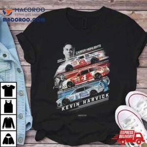 Kevin Harvick Checkered Flag Sports Black Career Milestones Tshirt