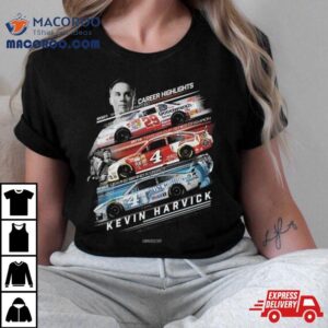 Kevin Harvick Checkered Flag Sports Black Career Milestones Tshirt