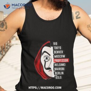 La Casa De Papel Iconic Mask Characters Name Money Heist Netflix Tank Top 3