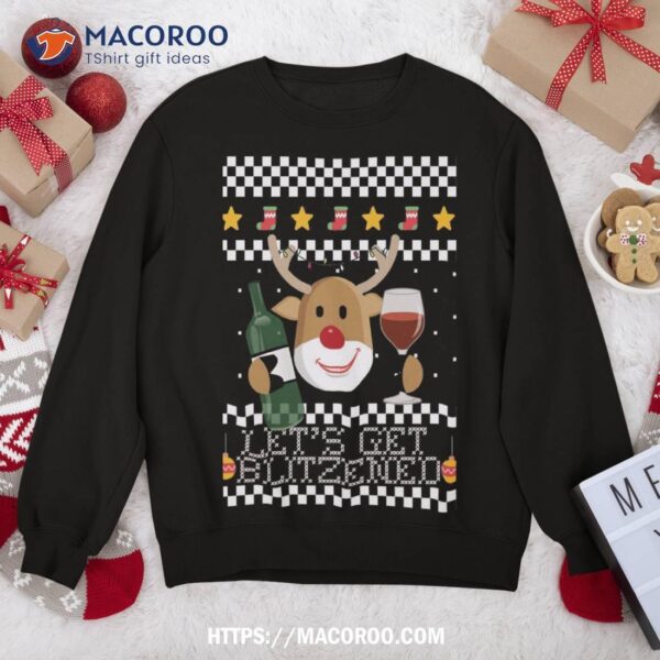 Let’s Get Blitzened Ugly Christmas Sweater Reindeer Meme Sweatshirt