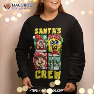 mademark x spongebob squarepants christmas santa s crew patrick sandy squidward fun sweatshirt sweatshirt 2