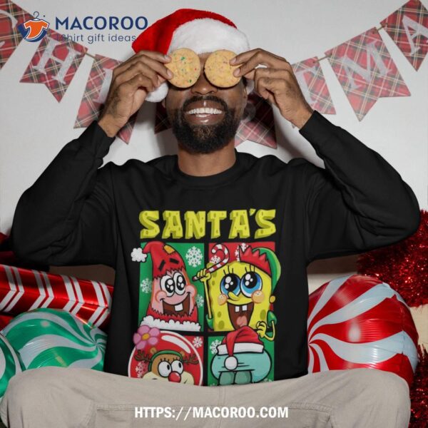 Mademark X Spongebob Squarepants – Christmas Santa’s Crew Patrick Sandy Squidward Fun Sweatshirt