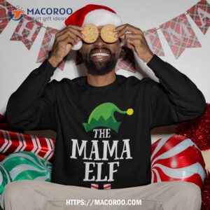 mama elf matching family group christmas party mom sweatshirt sweatshirt 3