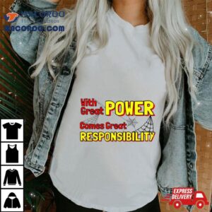 Marvel Quote Spider Man With Great Power Comes Great Responsibility Tshirt