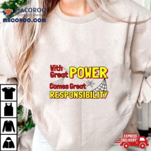 Marvel Quote Spider Man With Great Power Comes Great Responsibility Tshirt
