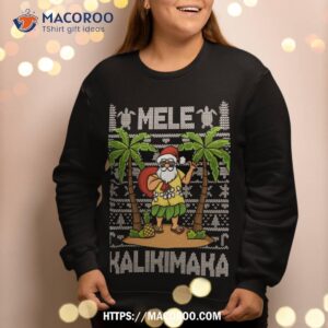 mele kalikimaka santa claus hawaiian christmas in july sweatshirt sweatshirt 2