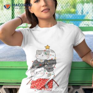 Meowy Christmas Tree Cat Lover Tshirt 1