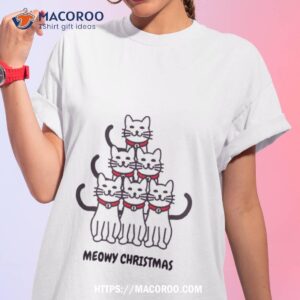 Meowy Christmas Tree Crazy Cat Lady Shirt