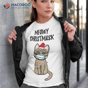 Meowy Christmask Cute Christmas Cat Shirt
