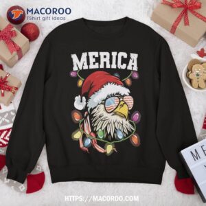 merica christmas usa flag patriotic veteran santa bald eagle sweatshirt sweatshirt