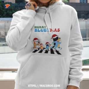 Merry Blueymas Bluey Family On The Stree Hoodie