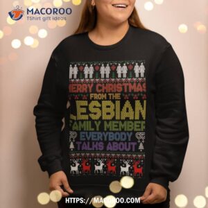 merry christmas from the lesbian family member ugly sweater sweatshirt sweatshirt 2