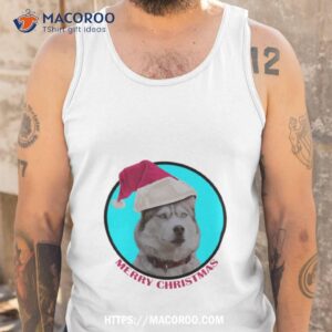 Merry Christmas Husky Puppy Shirt 3 merry christmas husky puppy shirt tank top