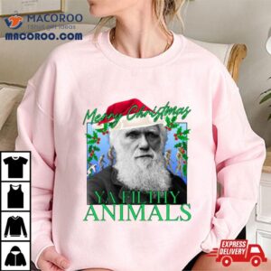 Merry Christmas Ya Filthy Animals Charles Darwin Santa Tshirt