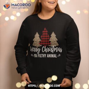 merry christmas ya filthy animals funny sweatshirt sweatshirt 2
