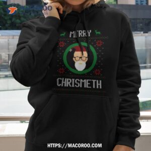 Merry Christmeth Christmas Bald Santa Claus With Sunglasses Shirt