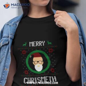 Merry Christmeth Christmas Bald Santa Claus With Sunglasses Shirt