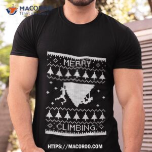 Merry Climbing Christmas Bouldering Belay Shirt