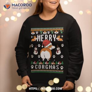 merry corgmas christmas corgi dog funny ugly sweatshirt sweatshirt 2