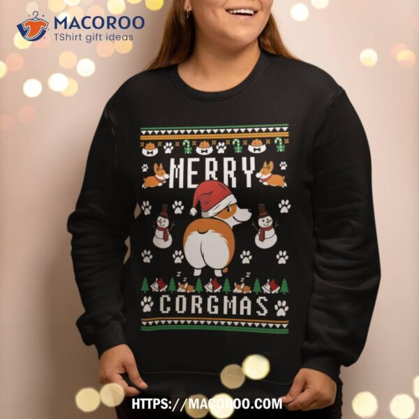 Merry Corgmas Christmas Corgi Dog Funny Ugly Sweatshirt