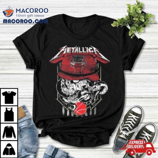 Metallica Skull Snake Chicago Bulls Usa T Shirt