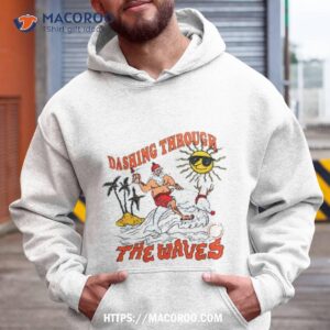 Miami Dolphins Santa Claus Dashing Through The Waves Christmas T Shirt