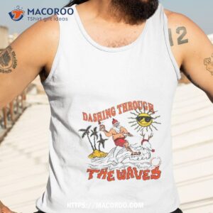 Miami Dolphins Santa Claus Dashing Through The Waves Christmas Tank Top 3