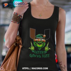 Miami Hurricanes Grinch Santa Middle Finger Haters Gonna Hate Tank Top 4