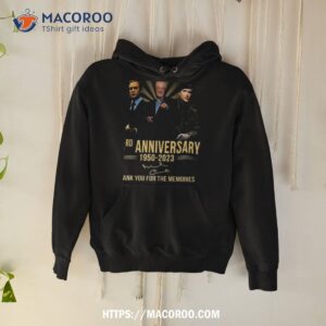 michael caine 73rd anniversary 1950 2023 thank you for the memories signature t shirt hoodie