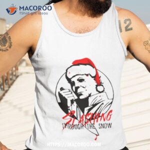 Michael Myers Santa Slashing Through The Snow Tank Top 3