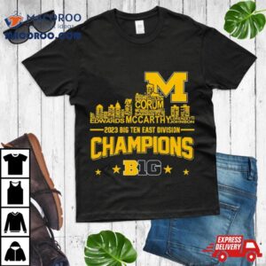 Michigan Wolverines Players Names City Skyline Big Ten East Division Champions Tshirt