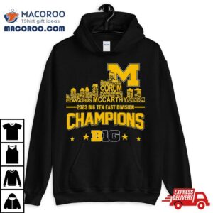 Michigan Wolverines Players Names City Skyline Big Ten East Division Champions Tshirt