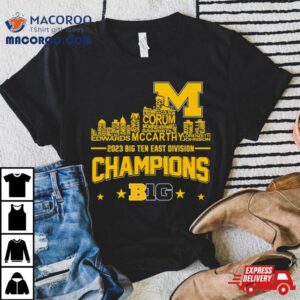 Michigan Wolverines Players Names City Skyline Big Ten East Division Champions Tshirt