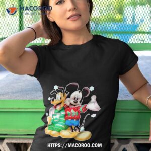 Mickey And Pluto Merry Christmas Tshirt 1