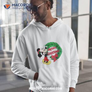 Mickey Merry Christmas Laurel Wreath Shirt