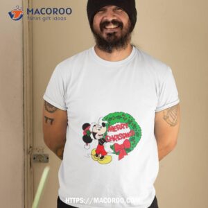 Mickey Merry Christmas Laurel Wreath Shirt
