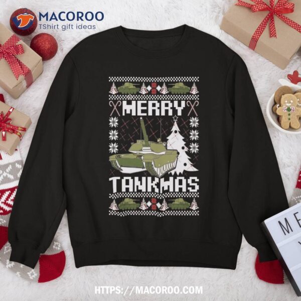 Military Ugly Christmas Gifts Merry Tankmas Holiday Sweatshirt