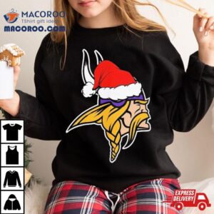 Minnesota Vikings Logo Santa Hat Christmas Tshirt