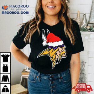 Minnesota Vikings Logo Santa Hat Christmas Tshirt